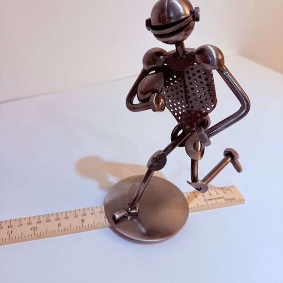 Football Industrial Art Sculpture Nuts and Bolts Metal Sports Recycled Decor 9" - Picture 8 of 14